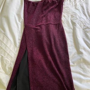 PrettyLittleThing Purple Glitter Dress